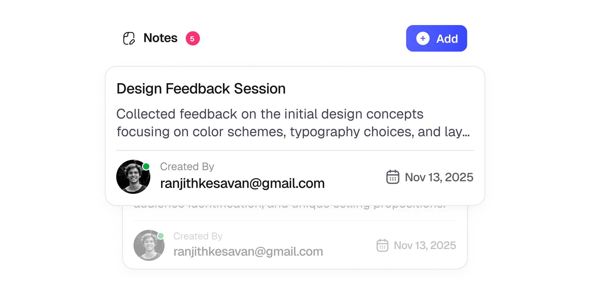 Mobile CRM interface with lead details and quick actions.